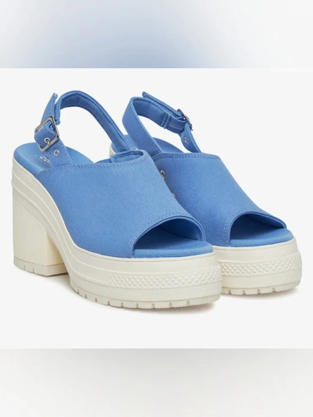 Converse Light Blue Canvas Platform Slingback Sandals